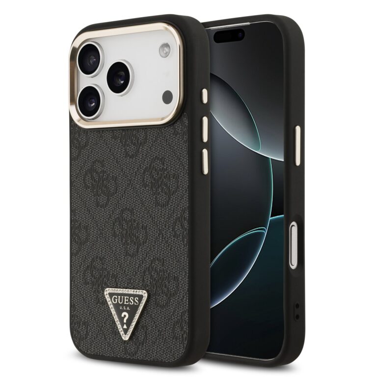 Guess 4G Triangle Logo hoesje met MagSafe voor iPhone 17 Pro en iPhone 18 Pro - Zwart
