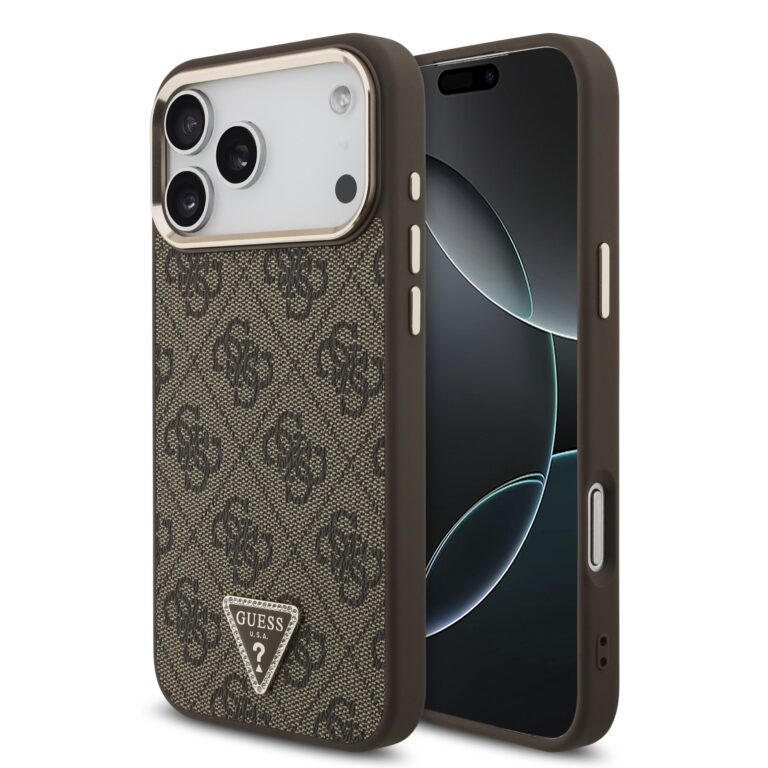 Guess 4G Triangle Logo iPhone 18 Pro Max / 17 Pro Max hoesje met MagSafe - Bruin