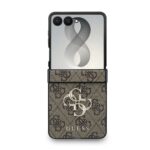 Guess PU 4G Metal Logo Hoesje Samsung Galaxy Z Flip 8 - Bruin - afbeelding 3