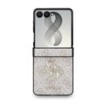 Guess PU 4G Metal Logo Hoesje voor Samsung Galaxy Z Flip 8 - Roze - afbeelding 2