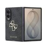 Guess PU 4G Metal Logo Hoesje Samsung Galaxy Z Fold 8 - Grijs