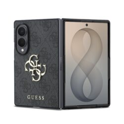 Guess PU 4G Metal Logo Hoesje Samsung Galaxy Z Fold 8 - Grijs