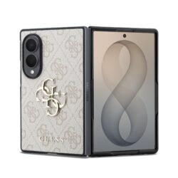 Guess PU 4G Metal Logo hoesje voor Samsung Galaxy Z Fold 8 - Roze
