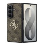 Guess PU 4G Metal Logo Hoesje Samsung Galaxy Z Fold 8 Ultra - Bruin