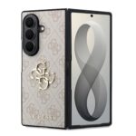 Guess PU 4G Metal Logo Hoesje Samsung Galaxy Z Fold 8 Ultra - Roze