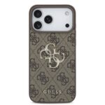 Guess PU 4G Metal Logo hoesje voor iPhone 17 Pro en iPhone 18 Pro - Bruin - afbeelding 3
