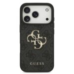 Guess PU 4G Metal Logo hoesje voor iPhone 17 Pro en iPhone 18 Pro - Grijs - afbeelding 3