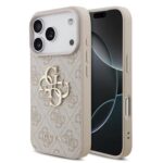 Guess PU 4G Metal Logo hoesje voor iPhone 17 Pro en iPhone 18 Pro - Roze