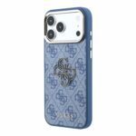 Guess PU 4G Resin Metal Logo backcover voor iPhone 17 Pro Max en iPhone 18 Pro Max - blauw - afbeelding 2