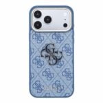 Guess PU 4G Resin Metal Logo backcover voor iPhone 17 Pro Max en iPhone 18 Pro Max - blauw - afbeelding 3