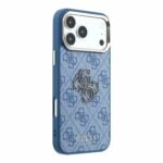 Guess PU 4G Resin Metal Logo backcover voor iPhone 17 Pro Max en iPhone 18 Pro Max - blauw - afbeelding 4