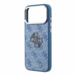Guess PU 4G Resin Metal Logo backcover voor iPhone 17 Pro Max en iPhone 18 Pro Max - blauw - afbeelding 5