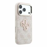 Guess PU 4G Resin Metal Logo backcover voor iPhone 17 Pro Max en iPhone 18 Pro Max - roze - afbeelding 4
