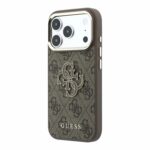 Guess PU 4G Resin Metal Logo hoesje voor iPhone 17 Pro Max en iPhone 18 Pro Max - Bruin - afbeelding 2