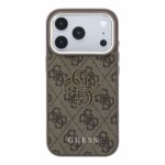 Guess PU 4G Resin Metal Logo hoesje voor iPhone 17 Pro Max en iPhone 18 Pro Max - Bruin - afbeelding 3