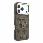 Guess PU 4G Resin Metal Logo hoesje voor iPhone 17 Pro Max en iPhone 18 Pro Max - Bruin - afbeelding 4