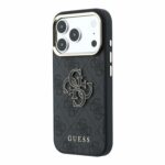 Guess PU 4G Resin Metal Logo hoesje voor iPhone 17 Pro Max en iPhone 18 Pro Max - zwart - afbeelding 2