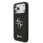 Guess PU Fixed Glitter 4G Metal Logo hoesje voor iPhone 17 Pro Max en iPhone 18 Pro Max - Zwart - afbeelding 2