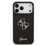 Guess PU Fixed Glitter 4G Metal Logo hoesje voor iPhone 17 Pro Max en iPhone 18 Pro Max - Zwart - afbeelding 3