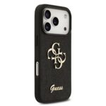 Guess PU Fixed Glitter 4G Metal Logo hoesje voor iPhone 17 Pro en iPhone 18 Pro - Zwart - afbeelding 4