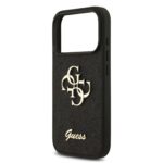 Guess PU Fixed Glitter 4G Metal Logo hoesje voor iPhone 17 Pro en iPhone 18 Pro - Zwart - afbeelding 5