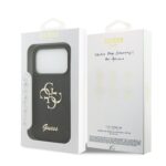 Guess PU Fixed Glitter 4G Metal Logo hoesje voor iPhone 17 Pro en iPhone 18 Pro - Zwart - afbeelding 7