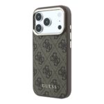 Guess PU Leather 4G Gold Frame MagSafe Hoesje voor iPhone 17 Pro en iPhone 18 Pro - Bruin - afbeelding 2