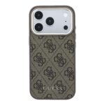 Guess PU Leather 4G Gold Frame MagSafe Hoesje voor iPhone 17 Pro en iPhone 18 Pro - Bruin - afbeelding 3
