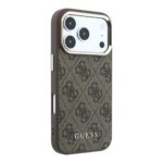 Guess PU Leather 4G Gold Frame MagSafe Hoesje voor iPhone 17 Pro en iPhone 18 Pro - Bruin - afbeelding 4