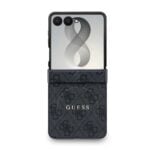 Guess PU Leather 4G Magnetisch Hoesje voor Samsung Galaxy Z Flip 8 - Zwart
