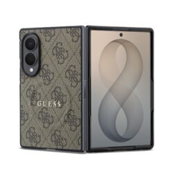 Guess PU Leather 4G Magnetisch Hoesje voor Samsung Galaxy Z Fold 8 - Bruin