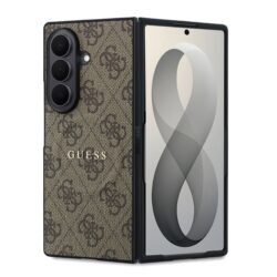 Guess PU Leather 4G Magnetisch Hoesje Samsung Galaxy Z Fold 8 Ultra - Bruin