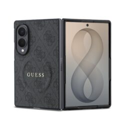 Guess PU Leather 4G Magnetisch Hoesje voor Samsung Galaxy Z Fold 8 - Zwart