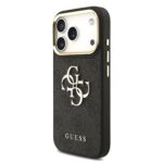 Guess PU Leather 4G Metal Logo Gold Frame Hoesje voor iPhone 17 Pro en iPhone 18 Pro - Zwart - afbeelding 2