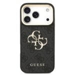 Guess PU Leather 4G Metal Logo Gold Frame Hoesje voor iPhone 17 Pro en iPhone 18 Pro - Zwart - afbeelding 3