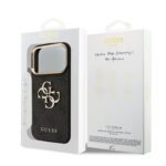 Guess PU Leather 4G Metal Logo Gold Frame Hoesje voor iPhone 17 Pro en iPhone 18 Pro - Zwart - afbeelding 7