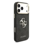 Guess PU Leather 4G Metal Logo Gold Frame hoesje voor iPhone 17 Pro Max en iPhone 18 Pro Max - Zwart - afbeelding 4
