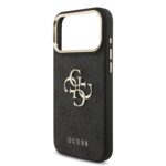 Guess PU Leather 4G Metal Logo Gold Frame hoesje voor iPhone 17 Pro Max en iPhone 18 Pro Max - Zwart - afbeelding 5