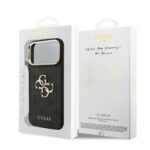 Guess PU Leather 4G Metal Logo Gold Frame hoesje voor iPhone 17 Pro Max en iPhone 18 Pro Max - Zwart - afbeelding 7