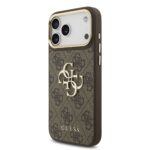 Guess PU Leather 4G Metal Logo Gold Frame hoesje voor iPhone 18 Pro Max en iPhone 17 Pro Max - Bruin - afbeelding 2