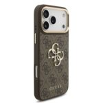 Guess PU Leather 4G Metal Logo Gold Frame hoesje voor iPhone 18 Pro Max en iPhone 17 Pro Max - Bruin - afbeelding 4