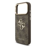 Guess PU Leather 4G Metal Logo Gold Frame hoesje voor iPhone 18 Pro Max en iPhone 17 Pro Max - Bruin - afbeelding 5