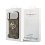 Guess PU Leather 4G Metal Logo Gold Frame hoesje voor iPhone 18 Pro Max en iPhone 17 Pro Max - Bruin - afbeelding 7