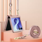 Solidenz Fashion Portemonnee hoesje met koord Samsung Galaxy Z Flip 8 - Roségoud - afbeelding 10