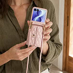 Solidenz Fashion Portemonnee hoesje met koord Samsung Galaxy Z Flip 8 - Roségoud - afbeelding 4
