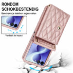 Solidenz Fashion Portemonnee hoesje met koord Samsung Galaxy Z Flip 8 - Roségoud - afbeelding 7