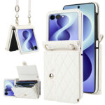 Solidenz Fashion Portemonnee hoesje met koord Samsung Galaxy Z Flip 8 - Wit