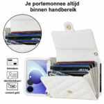 Solidenz Fashion Portemonnee hoesje met koord Samsung Galaxy Z Flip 8 - Wit - afbeelding 5