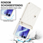 Solidenz Fashion Portemonnee hoesje met koord Samsung Galaxy Z Flip 8 - Wit - afbeelding 7