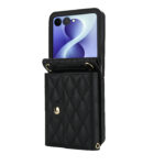 Solidenz Fashion Portemonnee hoesje met koord Samsung Galaxy Z Flip 8 - Zwart - afbeelding 2